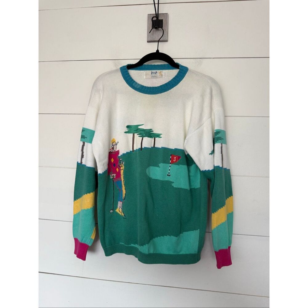 Vintage Pringle Scotland One Size Golf Sweater Pullover Cotton